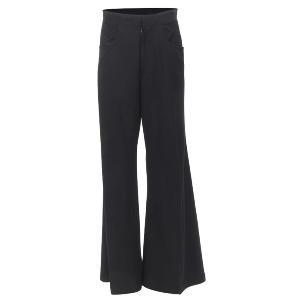 Yohji Yamamoto wool grosgrain trim high waisted pants